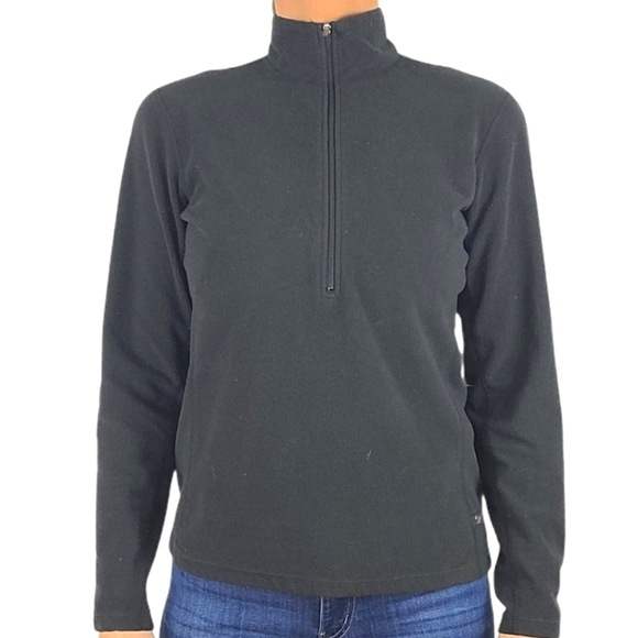 REI Quarter Zip Fleece Sweater Size Medium Black - Picture 4 of 5
